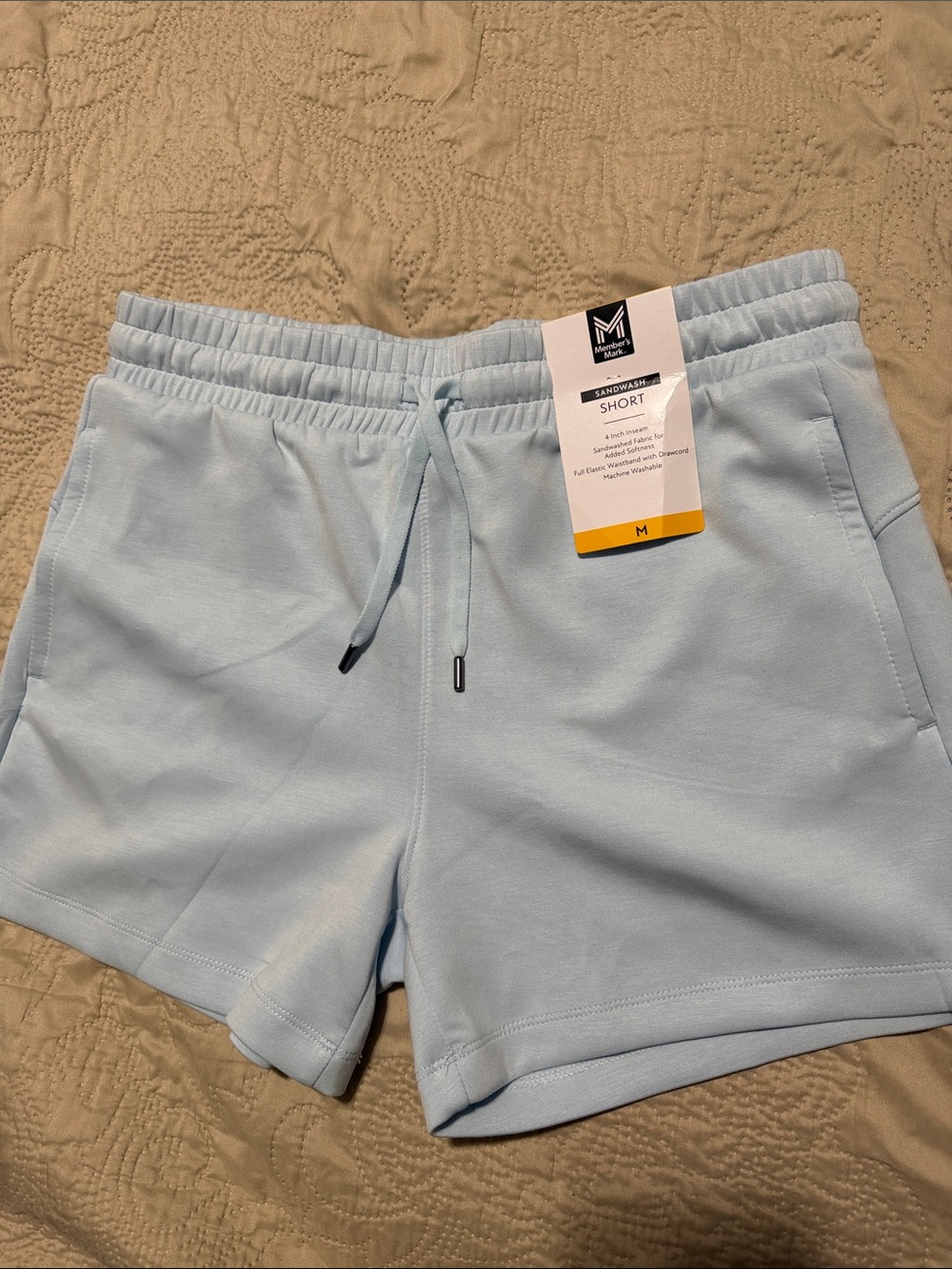 Light Blue Drawstring Shorts